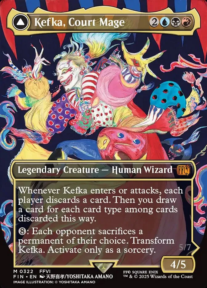 2025 Final Fantasy Kefka, Court Mage // Kefka, Ruler of Ruin [Borderless Foil] mythic #322 mythic card image