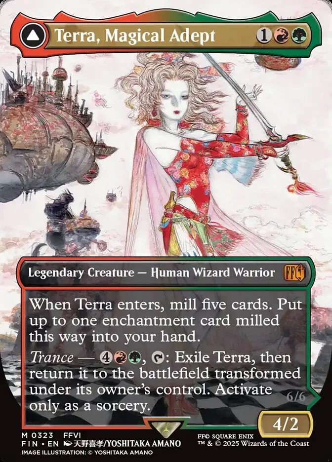 2025 Final Fantasy Terra, Magical Adept // Esper Terra [Borderless Foil] mythic #323 mythic card image