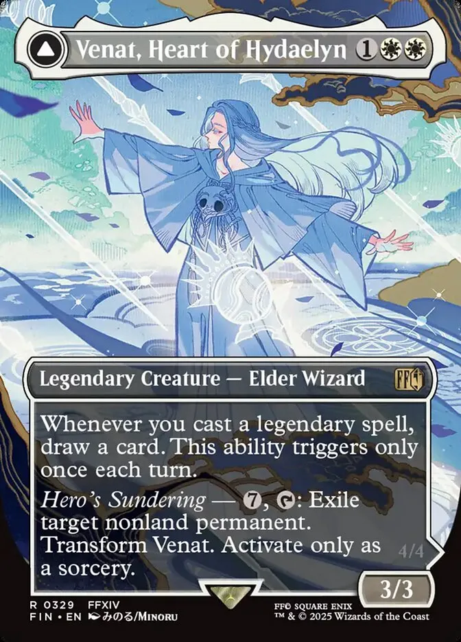 2025 Final Fantasy Venat, Heart of Hydaelyn // Hydaelyn, the Mothercrystal [Borderless Foil] rare #329 rare card image