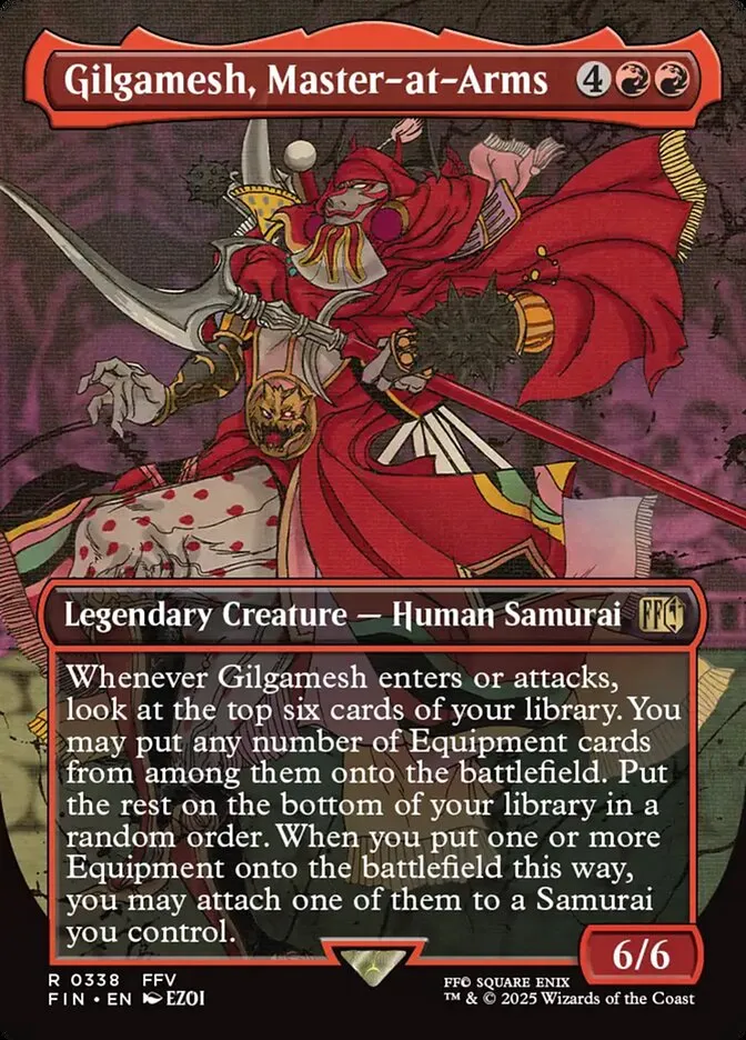 2025 Final Fantasy Gilgamesh, Master-at-Arms [Borderless Foil] rare #338 rare card image