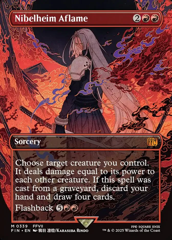 2025 Final Fantasy Nibelheim Aflame [Borderless Foil] mythic #339 mythic card image