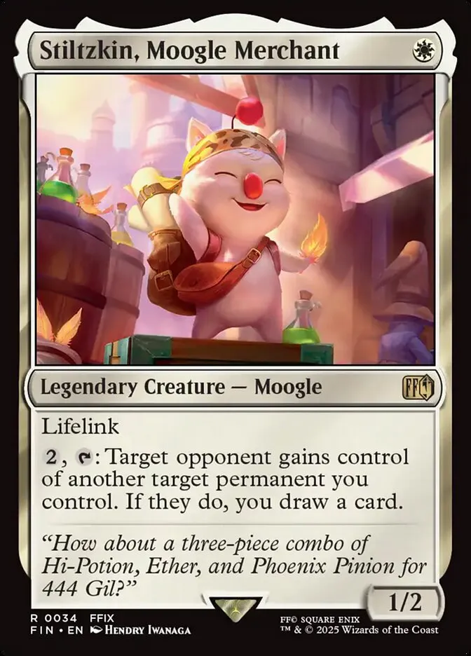 2025 Final Fantasy Stiltzkin, Moogle Merchant [Prerelease] rare #34 rare card image