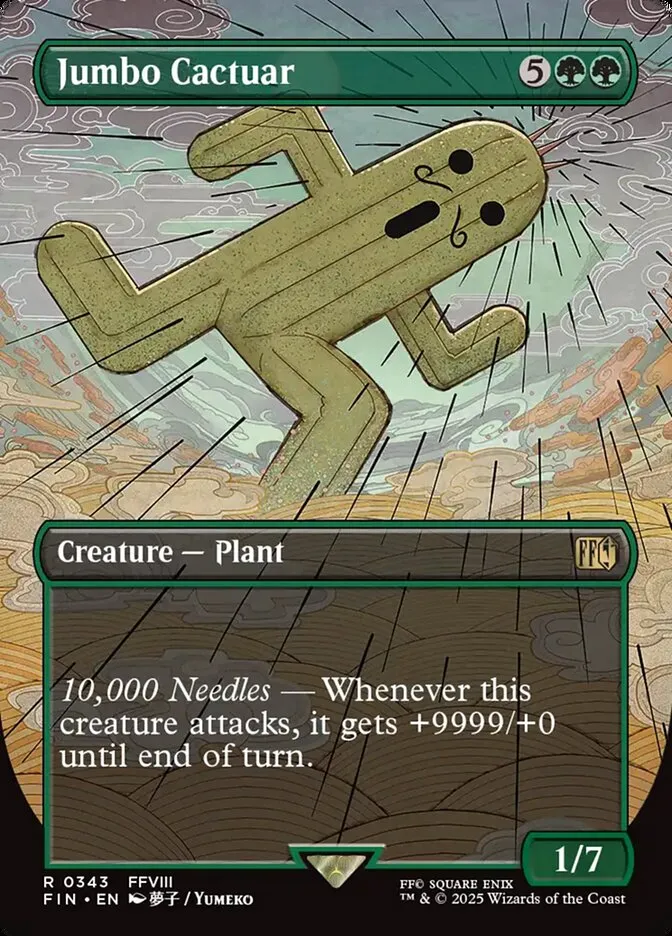 2025 Final Fantasy Jumbo Cactuar [Borderless Foil] rare #343 rare card image