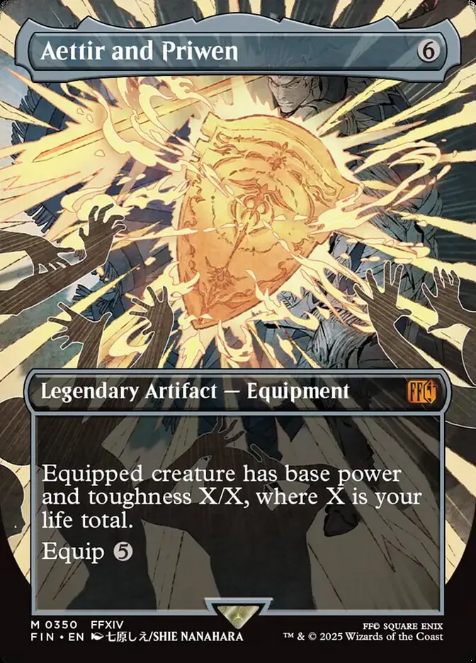 2025 Final Fantasy Aettir and Priwen [Borderless Foil] mythic #350 mythic card image