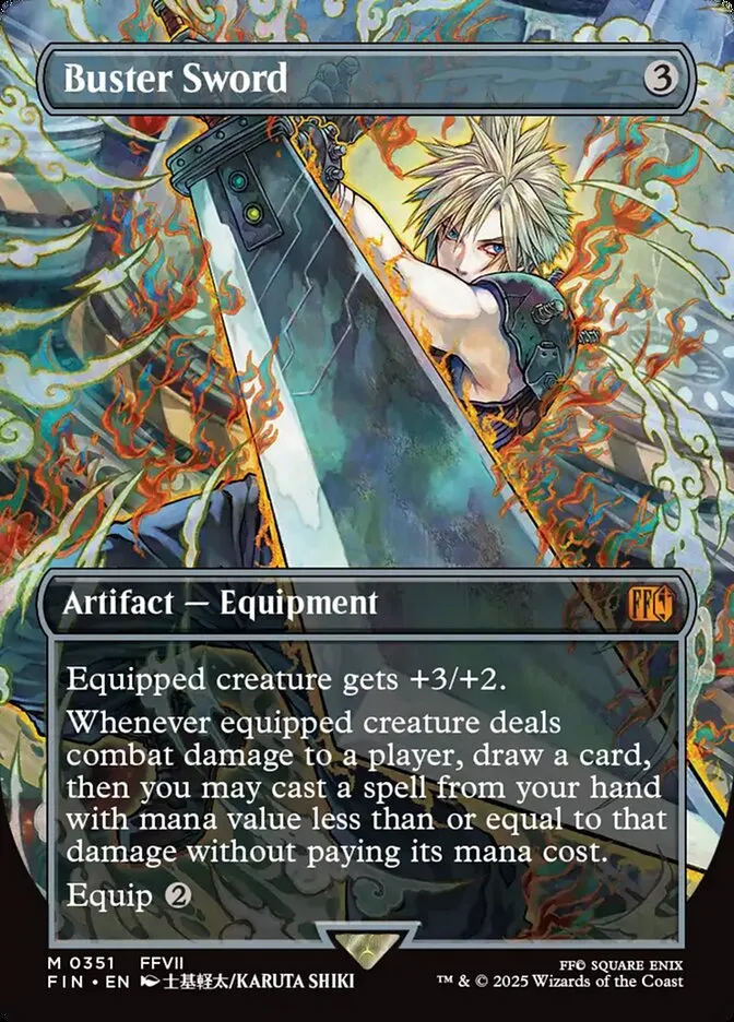 2025 Final Fantasy Buster Sword [Borderless Foil] mythic #351 mythic card image