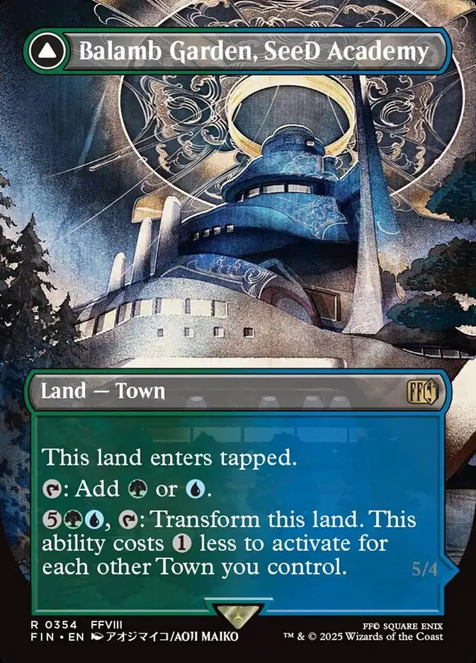 2025 Final Fantasy Balamb Garden, SeeD Academy // Balamb Garden, Airborne [Borderless Foil] rare #354 rare card image