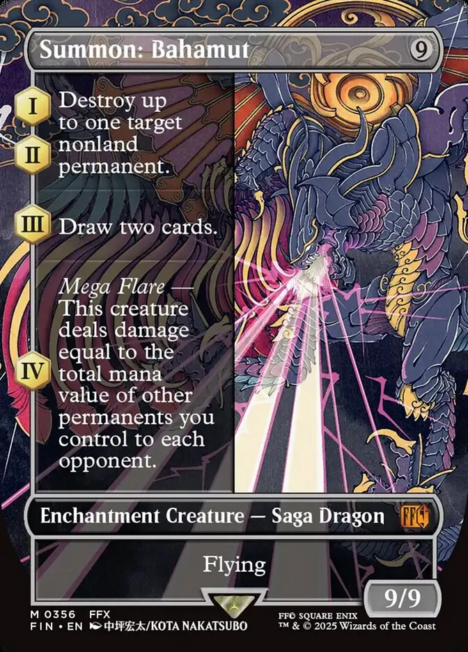2025 Final Fantasy Summon: Bahamut [Borderless Foil] mythic #356 mythic card image