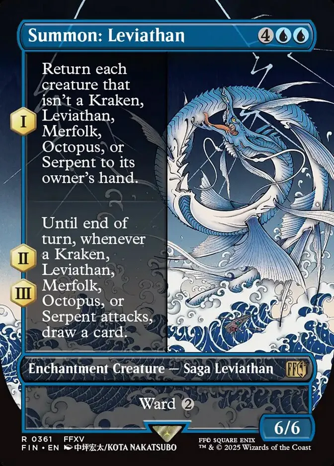 2025 Final Fantasy Summon: Leviathan [Borderless Foil] rare #361 rare card image