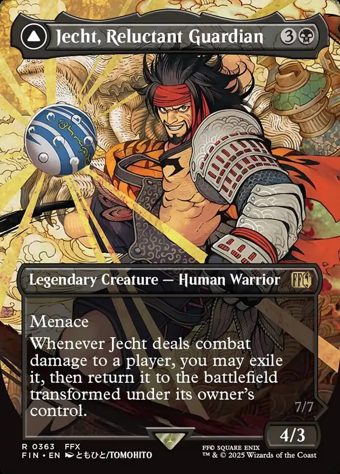 2025 Final Fantasy Jecht, Reluctant Guardian // Braska's Final Aeon [Borderless Foil] rare #363 rare card image