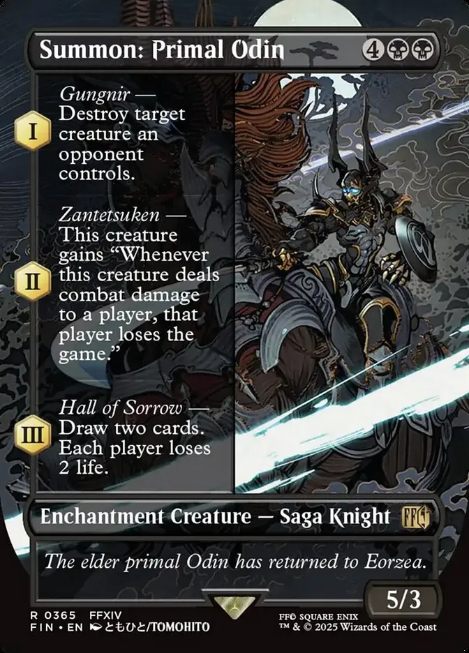 2025 Final Fantasy Summon: Primal Odin [Borderless Foil] rare #365 rare card image
