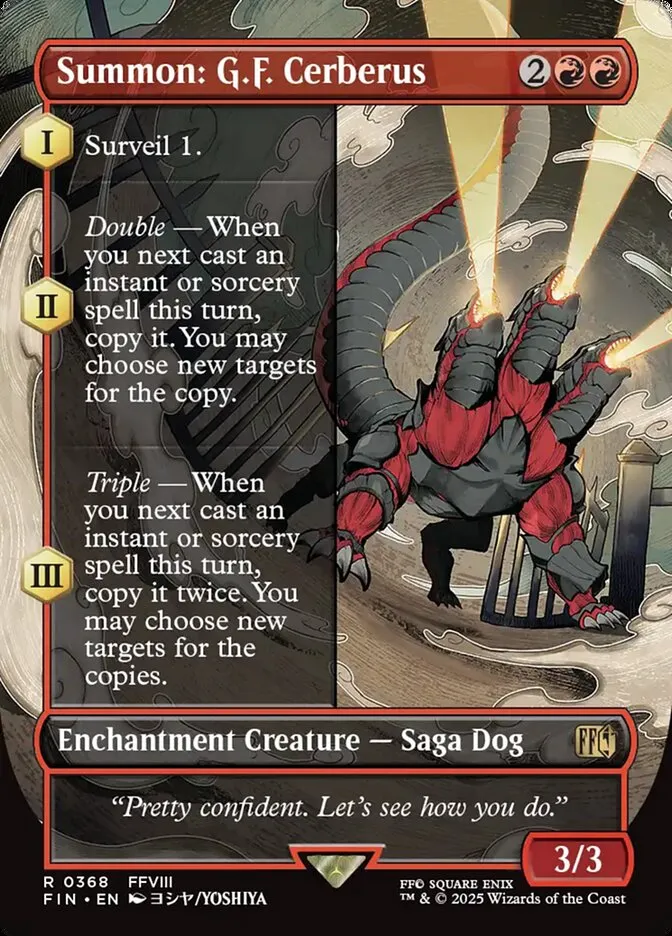 2025 Final Fantasy Summon: G.F. Cerberus [Borderless Foil] rare #368 rare card image