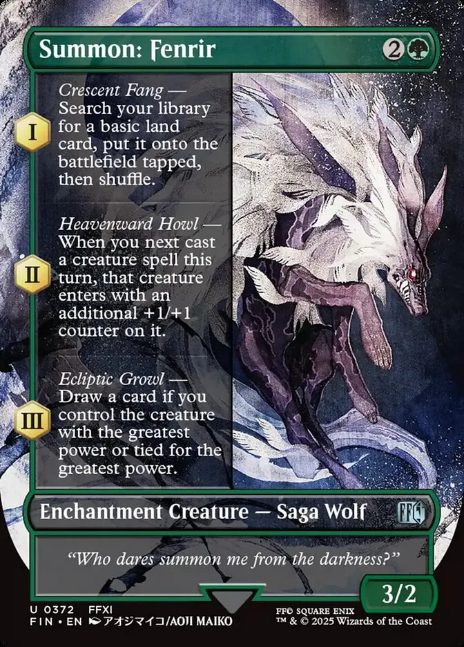 2025 Final Fantasy Summon: Fenrir [Borderless] uncommon #372 uncommon card image
