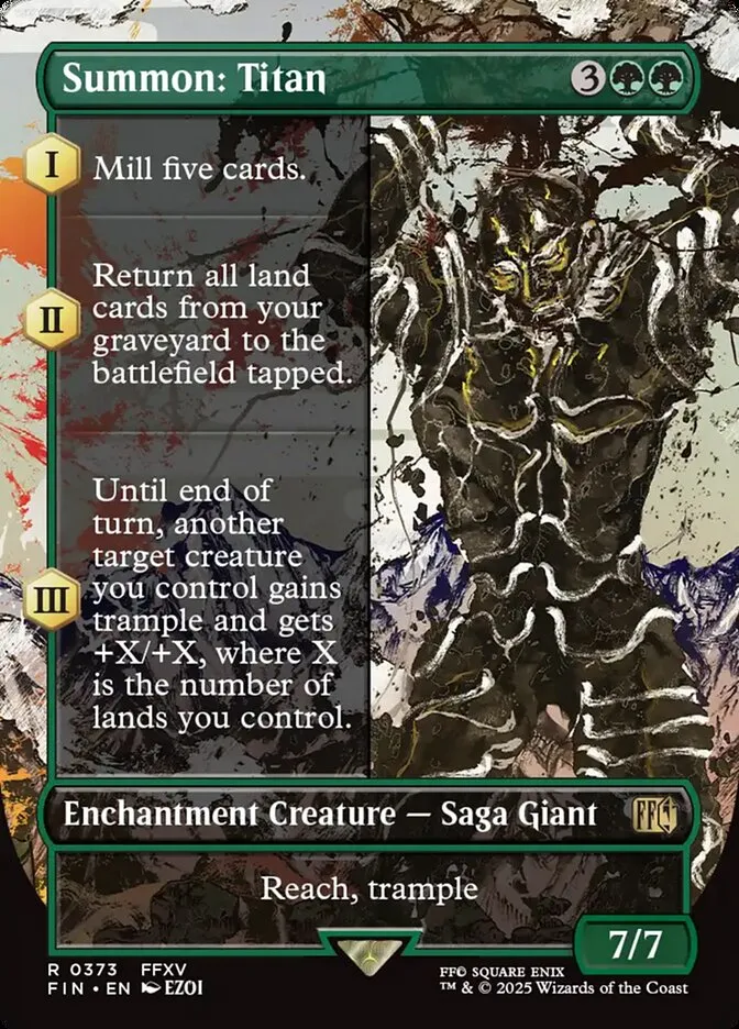 2025 Final Fantasy Summon: Titan [Borderless Foil] rare #373 rare card image