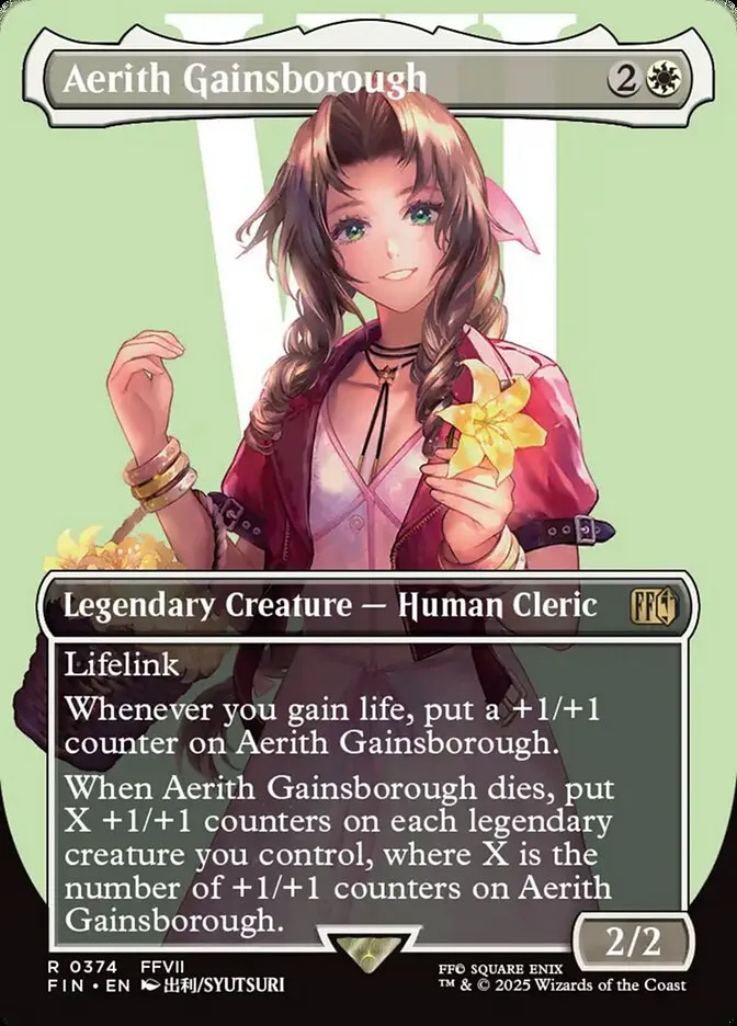 2025 Final Fantasy Aerith Gainsborough [Borderless Foil] rare #374 rare card image