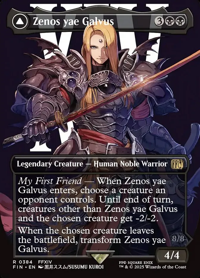 2025 Final Fantasy Zenos yae Galvus // Shinryu, Transcendent Rival [Borderless Foil] rare #384 rare card image