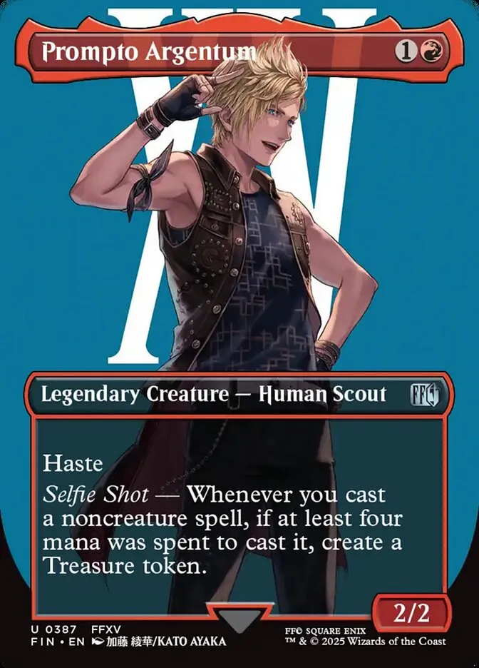 2025 Final Fantasy Prompto Argentum [Borderless Foil] uncommon #387 uncommon card image