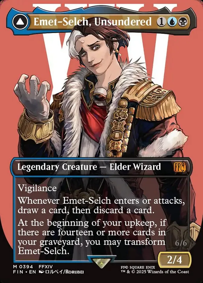 2025 Final Fantasy Emet-Selch, Unsundered // Hades, Sorcerer of Eld #394 mythic card image