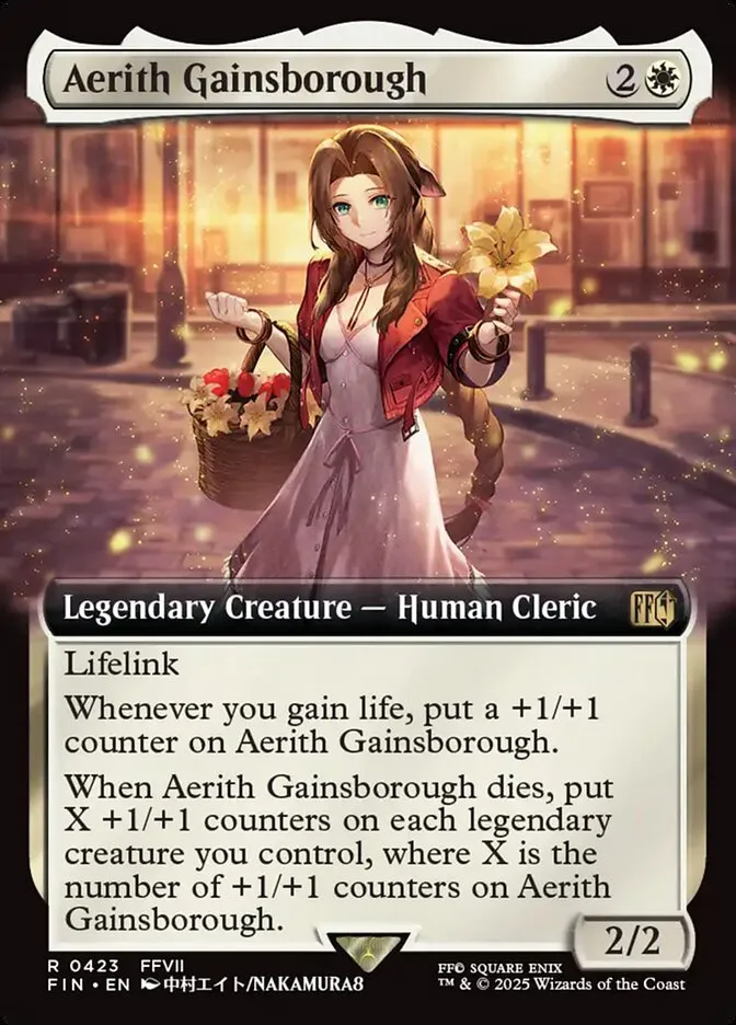2025 Final Fantasy Aerith Gainsborough [Extended Art Foil] rare #423 rare card image