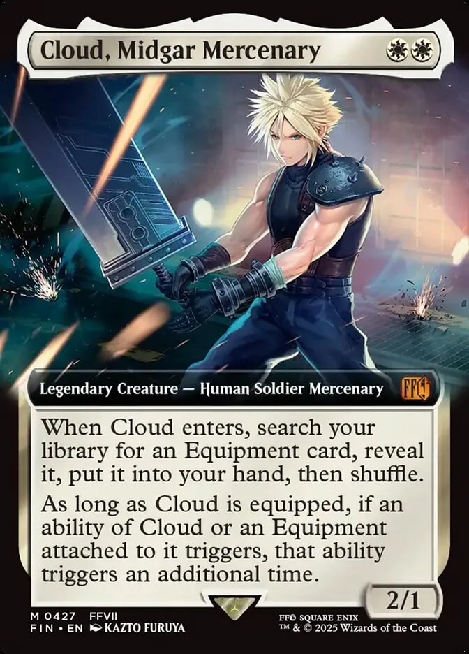 2025 Final Fantasy Cloud, Midgar Mercenary [Extended Art Foil] mythic #427 mythic card image