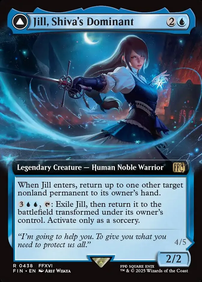 2025 Final Fantasy Jill, Shiva's Dominant // Shiva, Warden of Ice [Extended Art Foil] rare #438 rare card image
