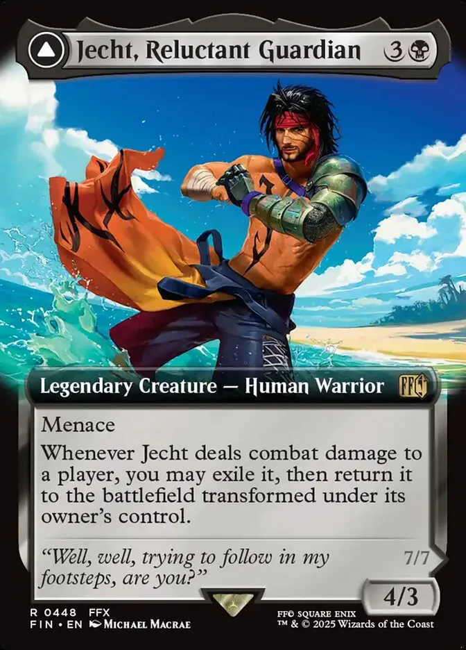 2025 Final Fantasy Jecht, Reluctant Guardian // Braska's Final Aeon [Extended Art Foil] rare #448 rare card image