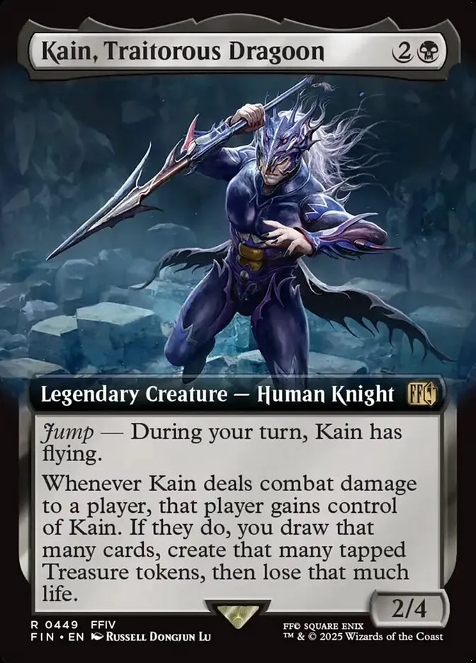 2025 Final Fantasy Kain, Traitorous Dragoon [Extended Art Foil] rare #449 rare card image