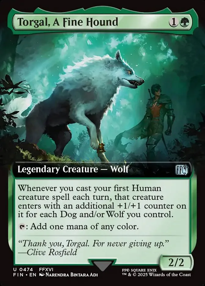2025 Final Fantasy Torgal, A Fine Hound [Extended Art Foil] uncommon #474 uncommon card image