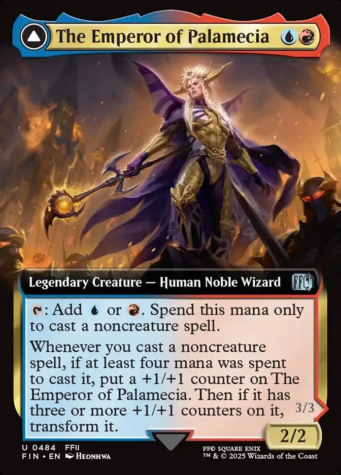 2025 Final Fantasy The Emperor of Palamecia // The Lord Master of Hell [Extended Art Foil] uncommon #484 uncommon card image