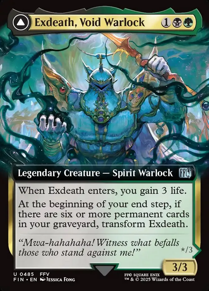2025 Final Fantasy Exdeath, Void Warlock // Neo Exdeath, Dimension's End [Extended Art Foil] uncommon #485 uncommon card image