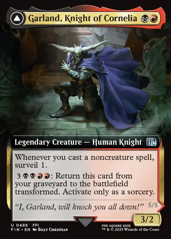 2025 Final Fantasy Garland, Knight of Cornelia // Chaos, the Endless [Extended Art Foil] uncommon #486 uncommon card image
