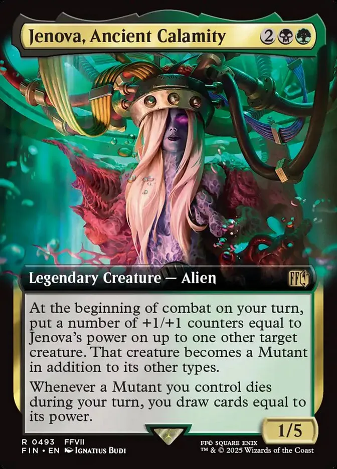 2025 Final Fantasy Jenova, Ancient Calamity [Extended Art Foil] rare #493 rare card image