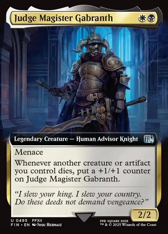 2025 Final Fantasy Judge Magister Gabranth [Extended Art Foil] uncommon #495 uncommon card image