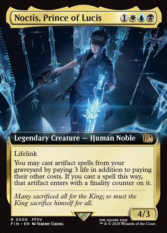 2025 Final Fantasy Noctis, Prince of Lucis [Extended Art Foil] rare #500 rare card image
