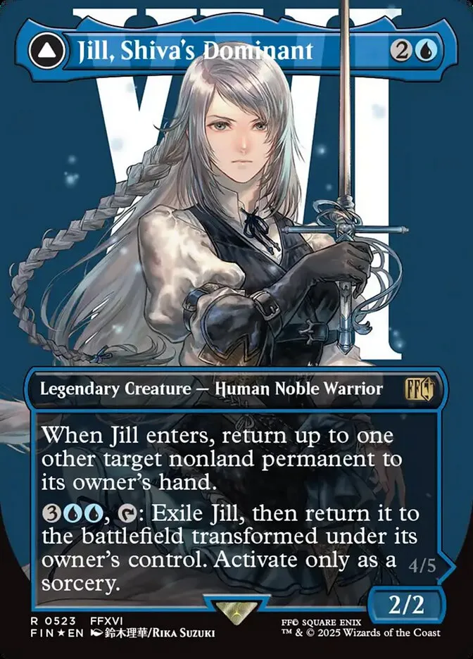 2025 Final Fantasy Jill, Shiva's Dominant // Shiva, Warden of Ice rare #523 rare card image
