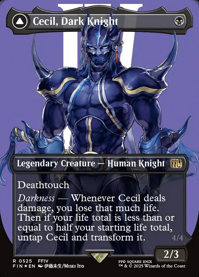2025 Final Fantasy Cecil, Dark Knight // Cecil, Redeemed Paladin rare #525 rare card image