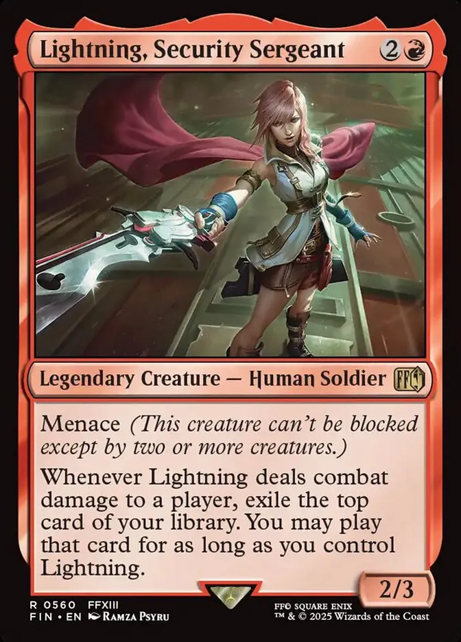 2025 Final Fantasy Lightning, Security Sergeant rare #560 rare card image