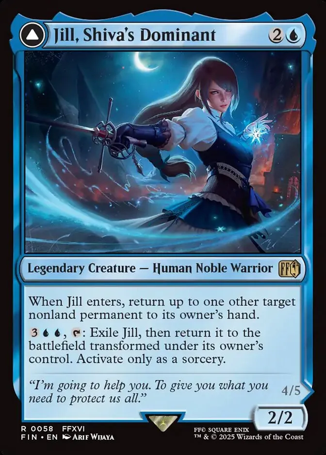 2025 Final Fantasy Jill, Shiva's Dominant // Shiva, Warden of Ice [Foil] rare #58 rare card image