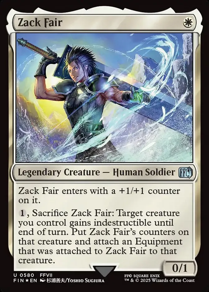 2025 Final Fantasy Zack Fair uncommon #580 uncommon card image