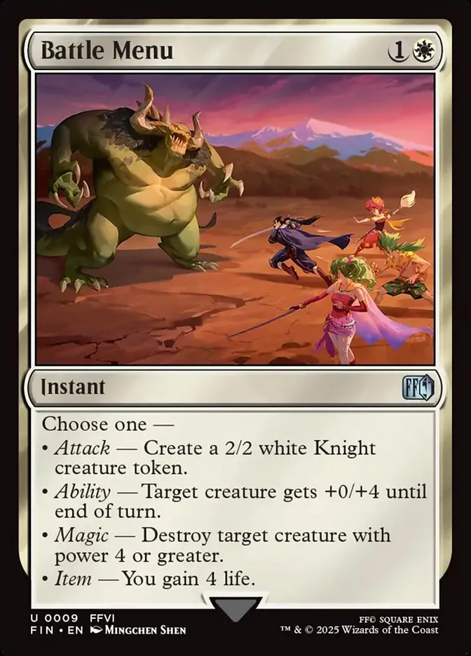 2025 Final Fantasy Battle Menu uncommon #9 uncommon card image