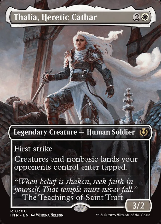 2025 Innistrad Remastered Thalia, Heretic Cathar [Borderless] rare #300 rare card image