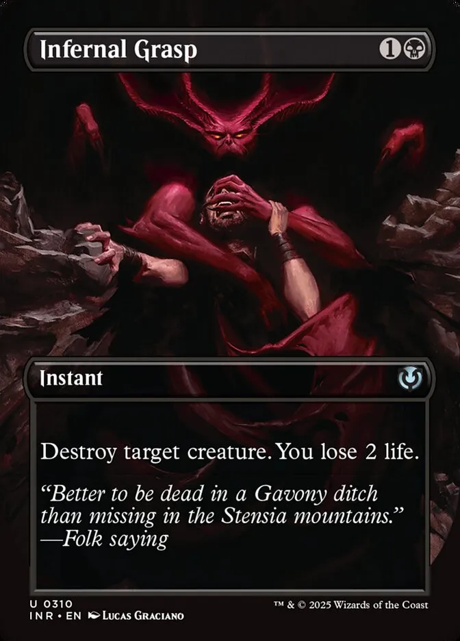 2025 Innistrad Remastered Infernal Grasp [Borderless] uncommon #310 uncommon card image