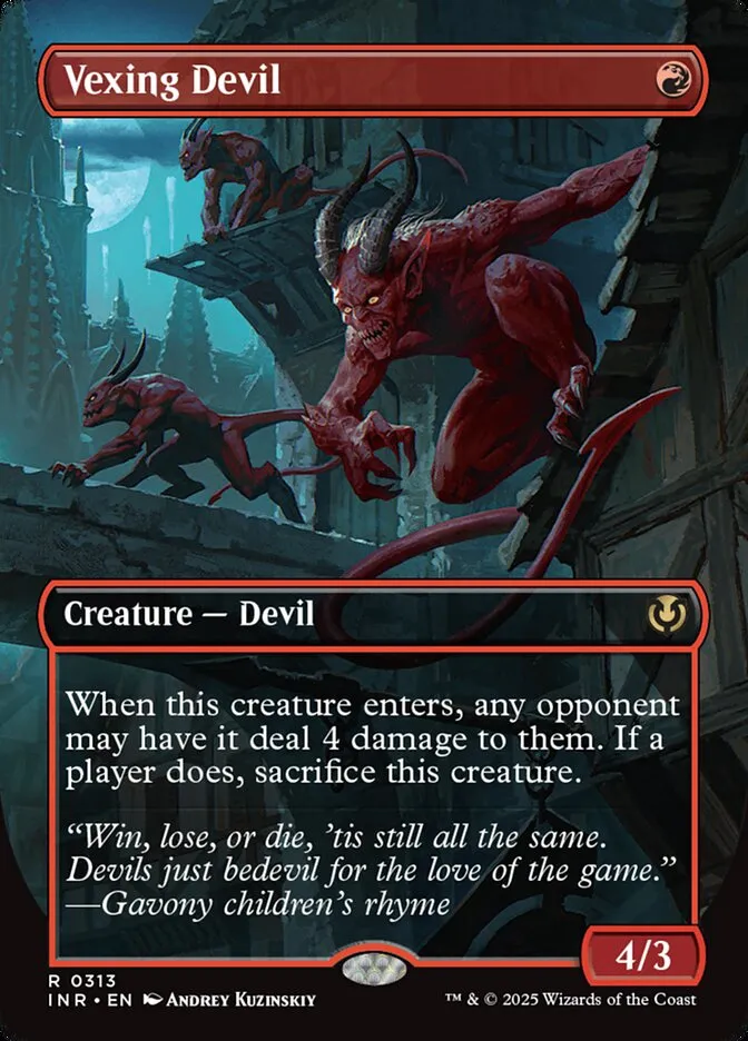 2025 Innistrad Remastered Vexing Devil [Borderless] rare #313 rare card image