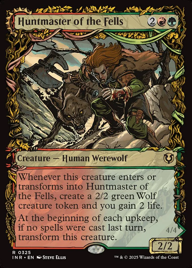 2025 Innistrad Remastered Huntmaster of the Fells // Ravager of the Fells #325 rare card image
