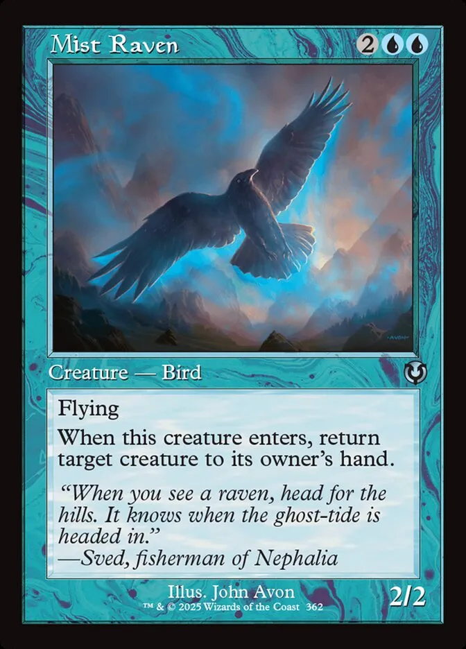 2025 Innistrad Remastered Mist Raven #362 uncommon card image