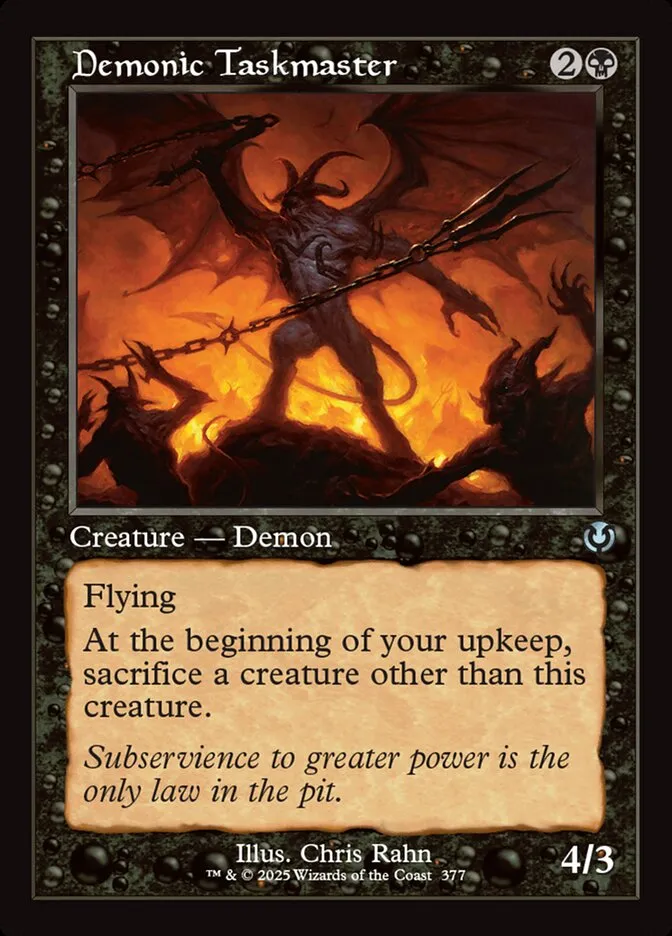 2025 Innistrad Remastered Demonic Taskmaster uncommon #377 uncommon card image