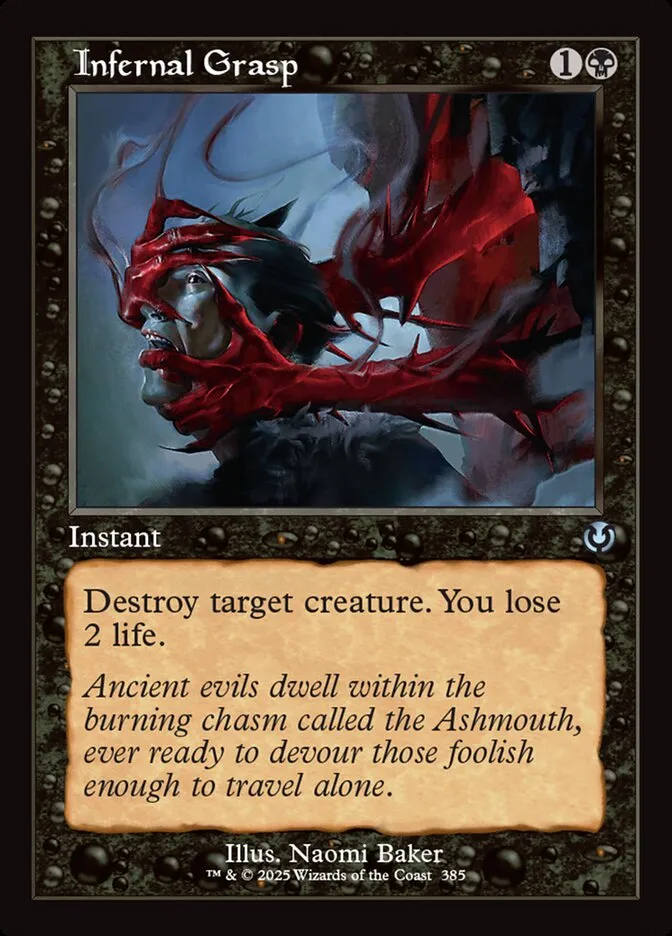 2025 Innistrad Remastered Infernal Grasp #385 uncommon card image