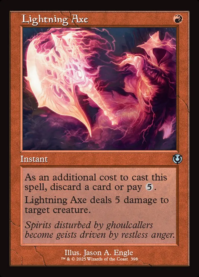 2025 Innistrad Remastered Lightning Axe #398 uncommon card image