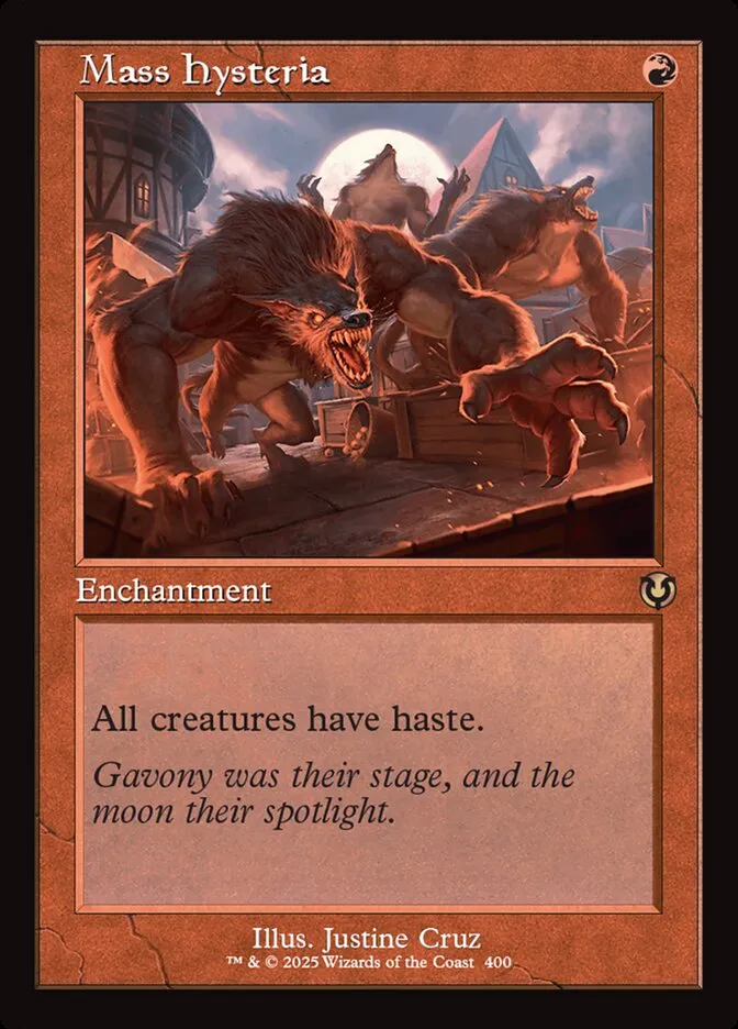 2025 Innistrad Remastered Mass Hysteria #400 rare card image