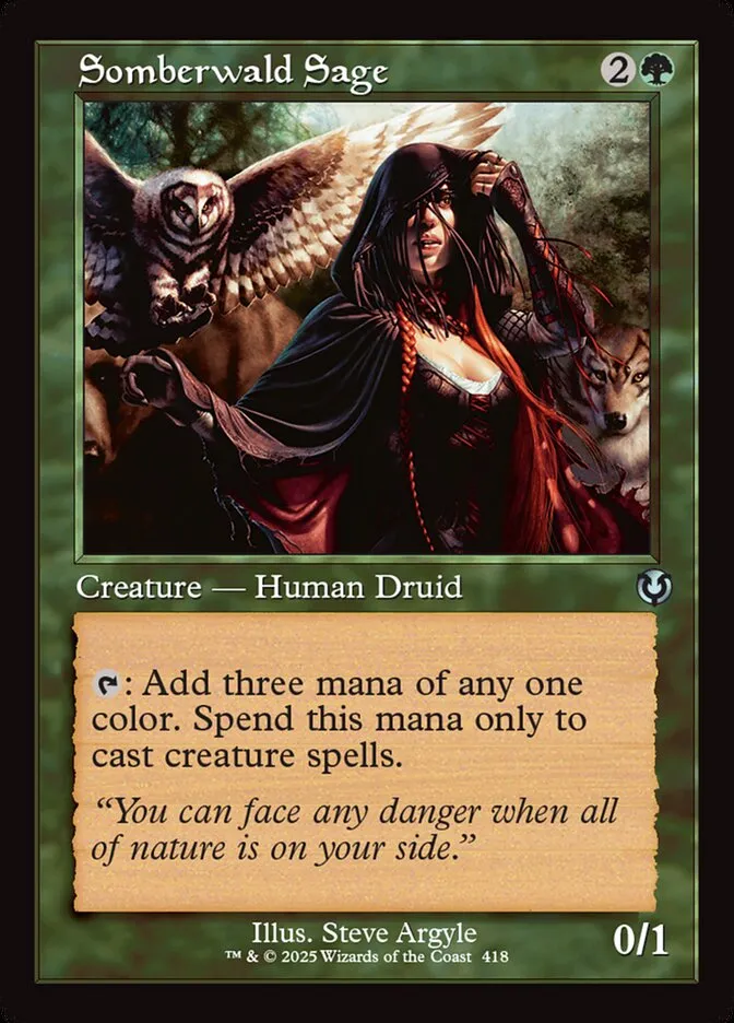 2025 Innistrad Remastered Somberwald Sage #418 uncommon card image