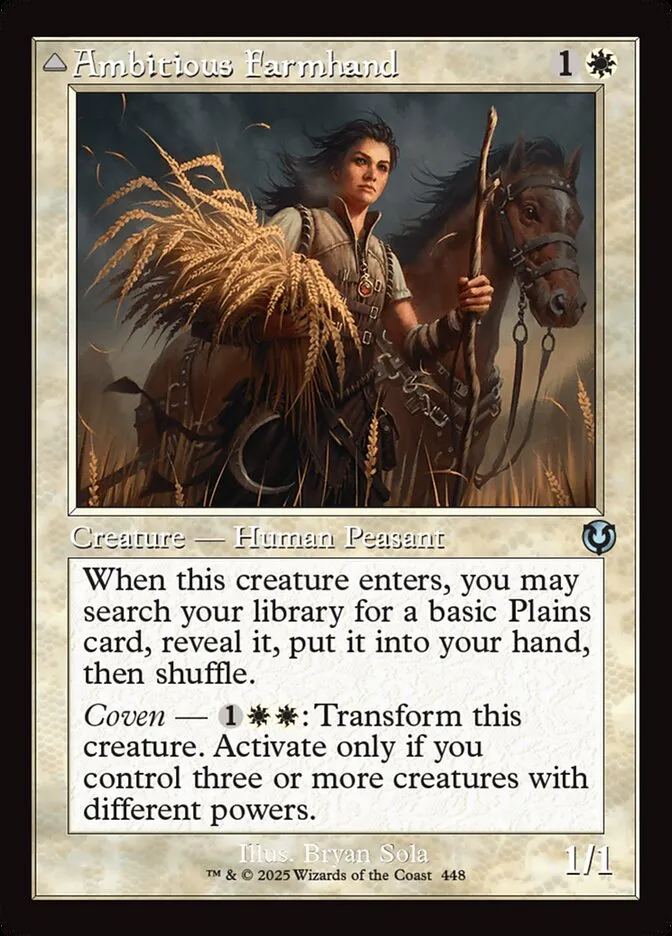 2025 Innistrad Remastered Ambitious Farmhand // Seasoned Cathar #448 uncommon card image